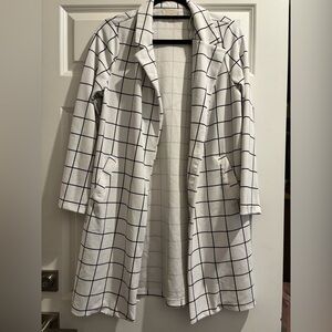 MELLODAY White and Black Checkered Jacket